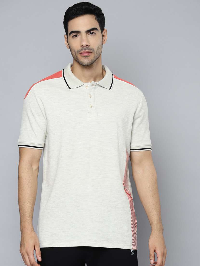 men placement print short sleeve polo t-shirt