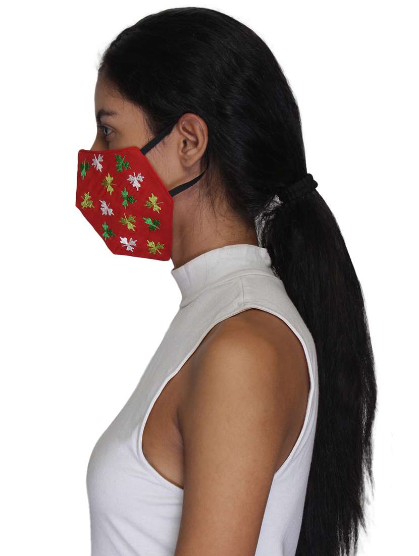 red cotton antipollution women mask - 18403007 -  Standard Image - 3