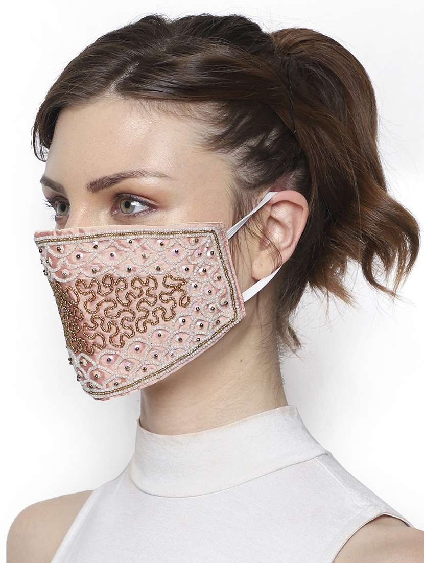 pink silk antipollution women mask - 18403016 -  Standard Image - 3