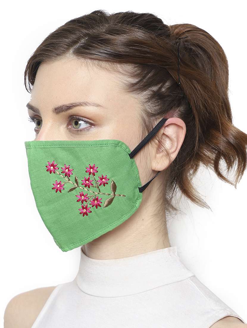 green cotton antipollution women mask - 18403019 -  Standard Image - 3