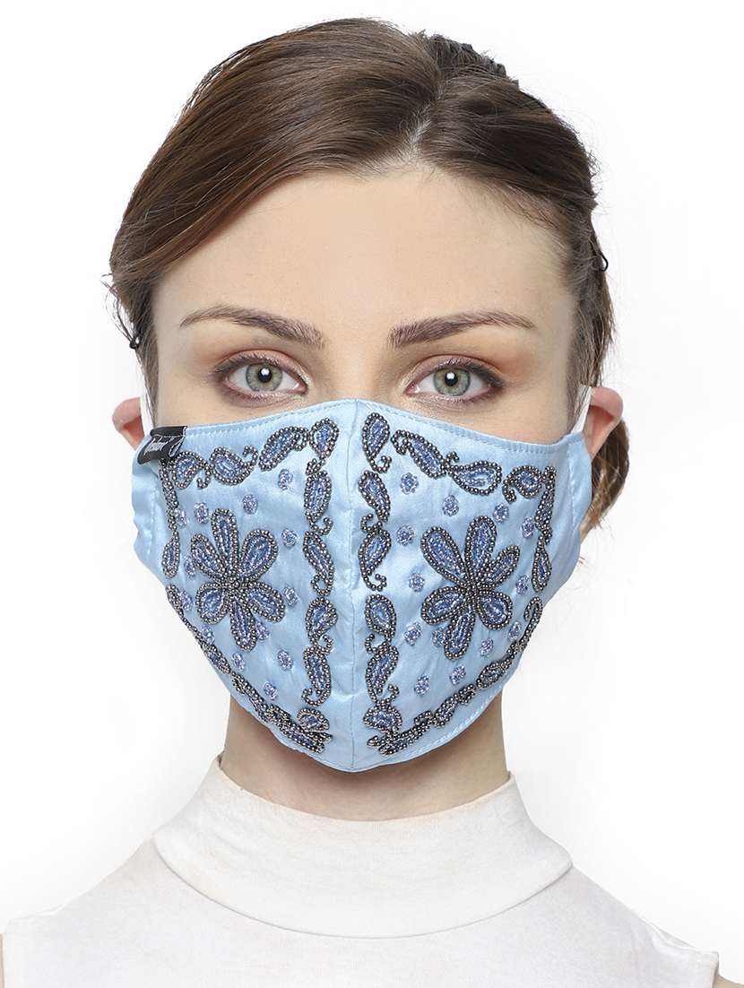 blue silk antipollution women mask