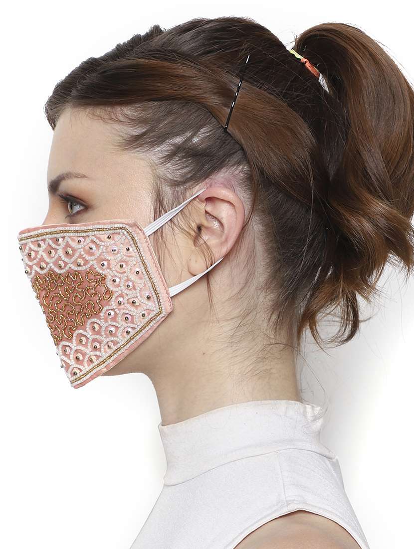 pink silk antipollution women mask - 18403025 -  Standard Image - 3