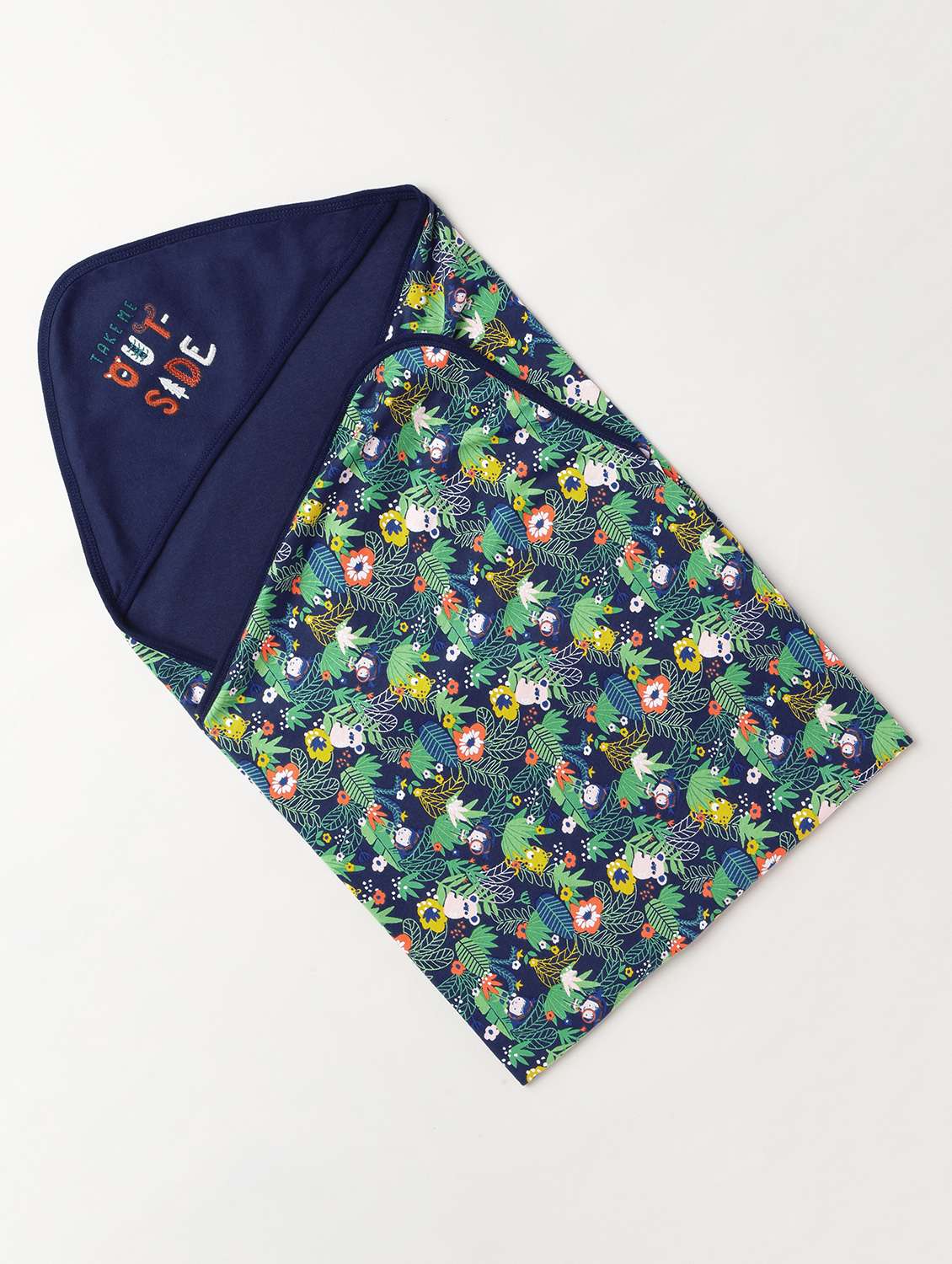 blue animal printed blanket 