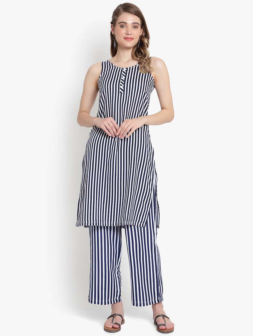 white crepe kurta palazzo  set