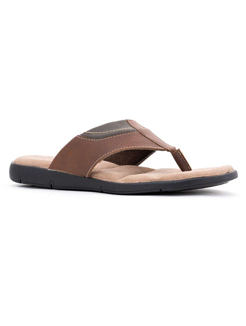 Buy online Brown Suede Slip On Flip Flops from Slippers, Flip