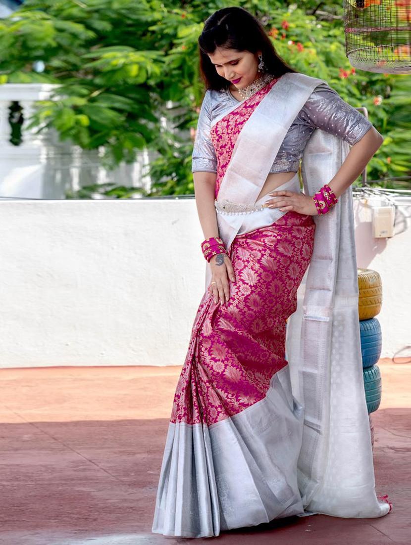 zari work kanjivaram saree with blouse - 18403875 - Zoom Image - 0