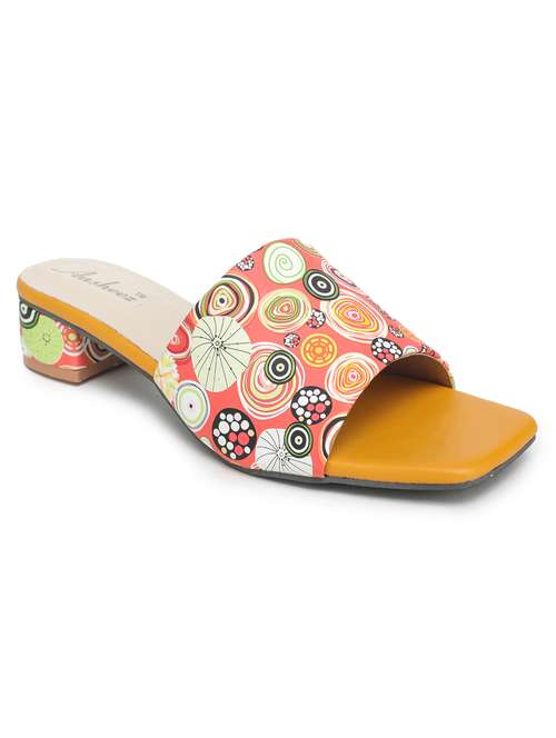 yellow synthetic slip on sandals - 18403902 - Standard Image - 0