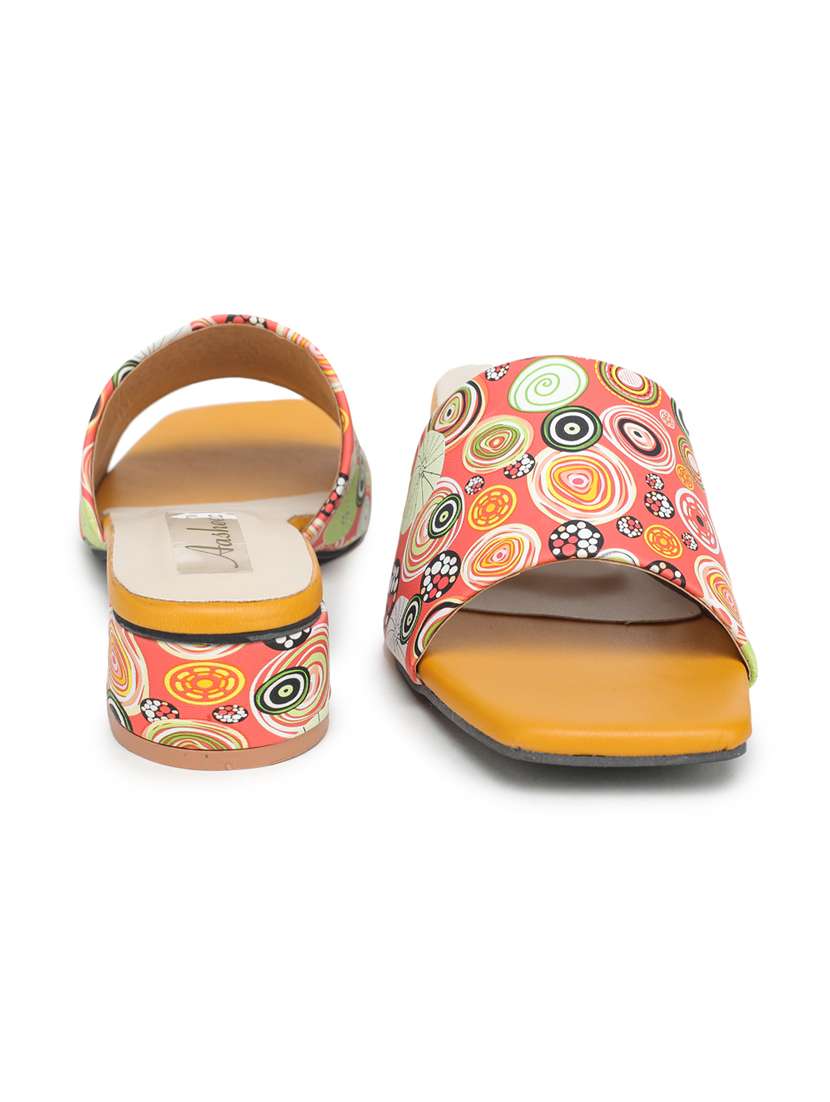 yellow synthetic slip on sandals - 18403902 - Standard Image - 3