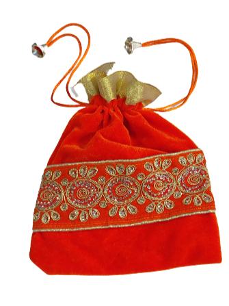 red embroidered potli - 18403942 - Zoom Image - 0