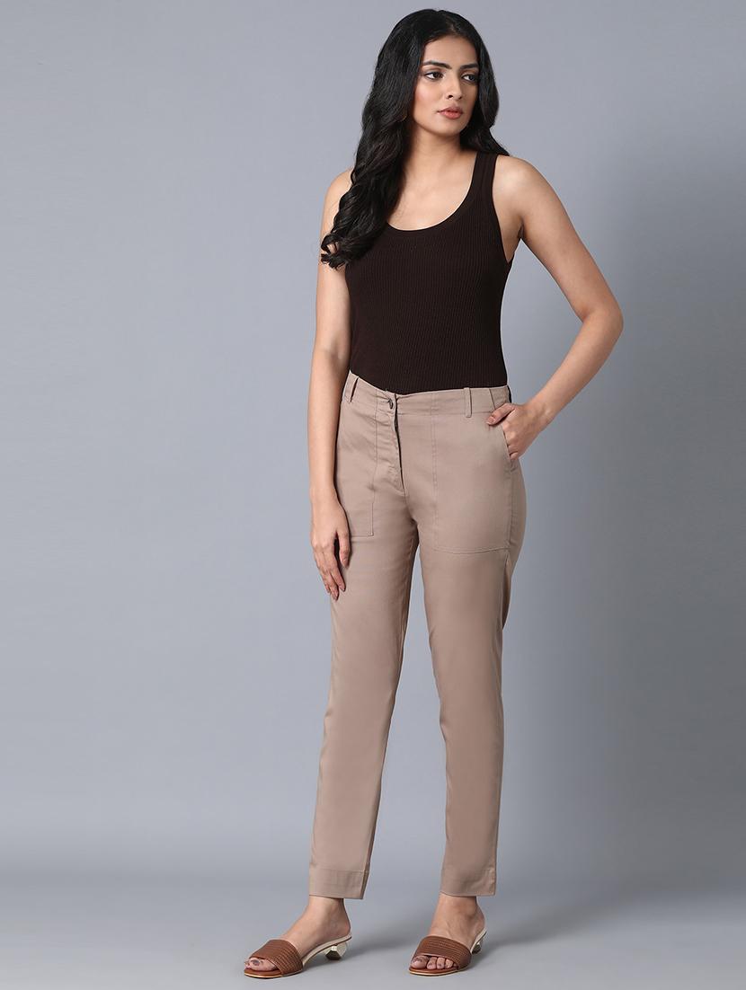 mid rise flat front trouser - 18404053 - Standard Image - 3