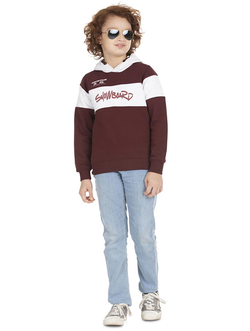hooded neck color bock sweatshirt - 18404236 - Standard Image - 3