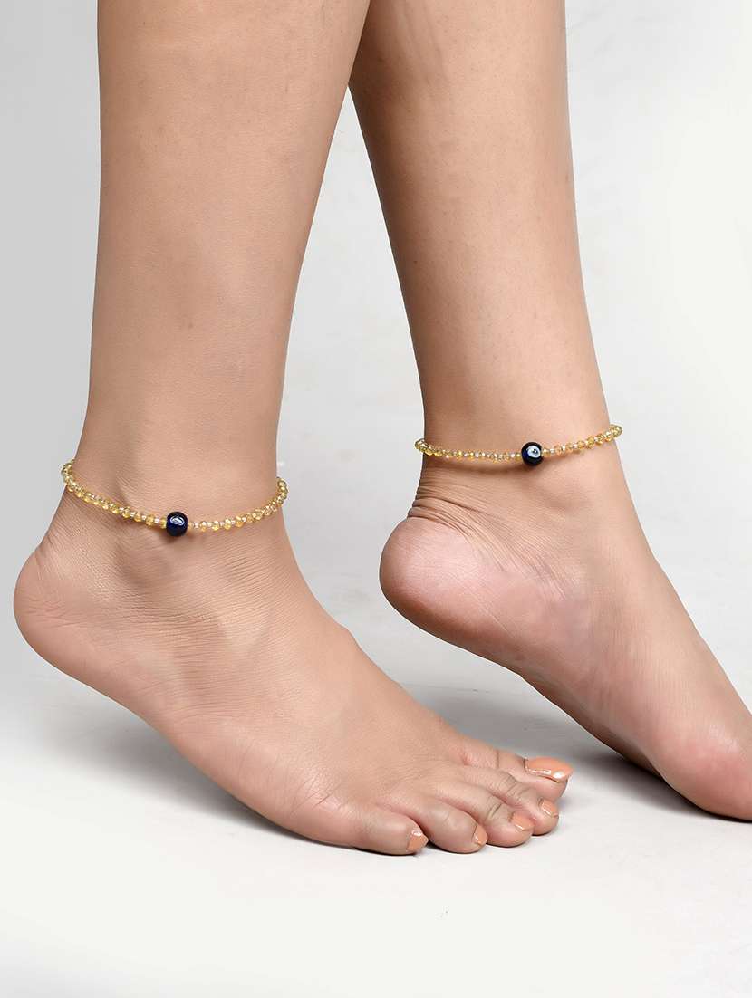 grey brass anklets and payal - 18404287 -  Standard Image - 3