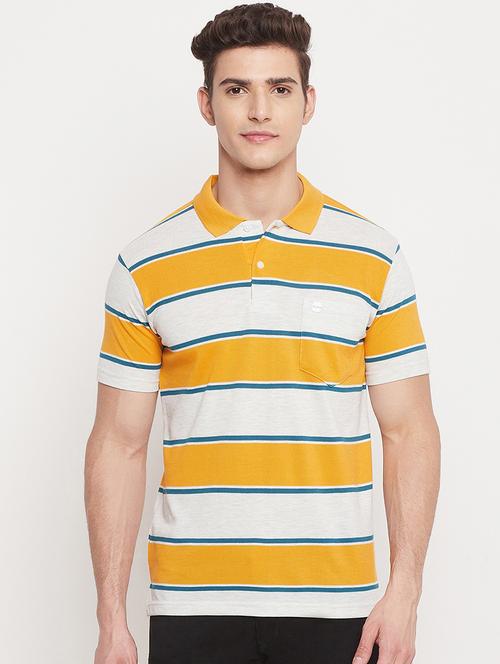yellow striped polo t-shirt - 18404401 - Standard Image - 0