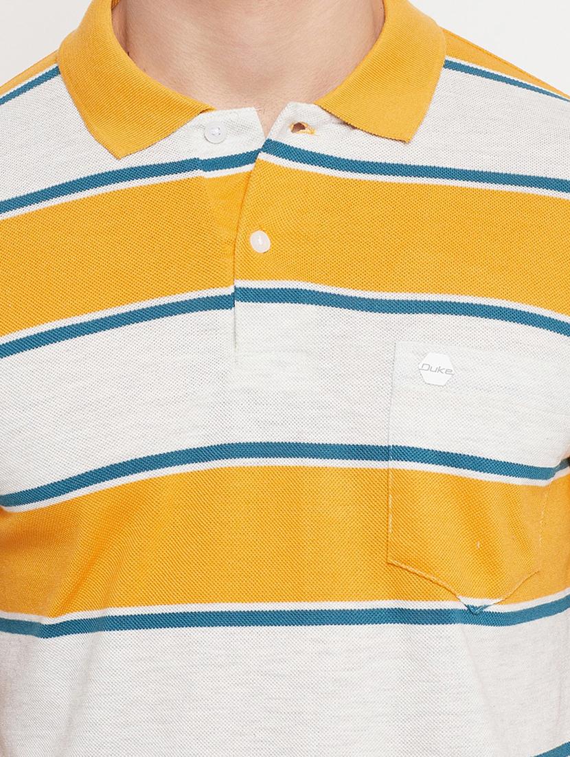 yellow striped polo t-shirt - 18404401 - Standard Image - 3