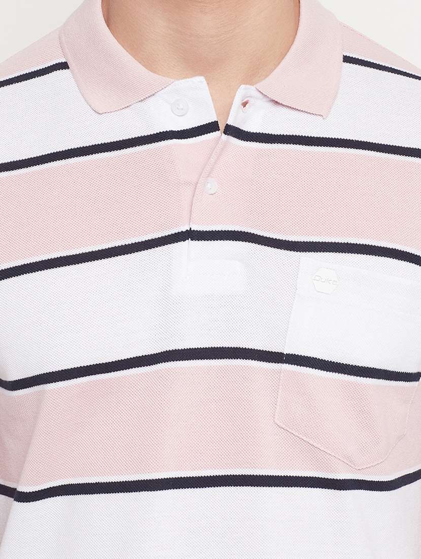 pink striped polo t-shirt - 18404402 - Standard Image - 3