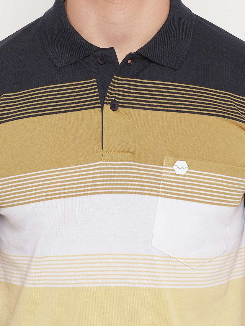 yellow striped polo t-shirt - 18404406 - Standard Image - 3