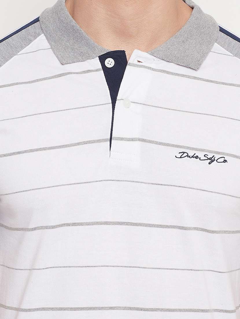 white striped polo t-shirt - 18404413 - Standard Image - 3