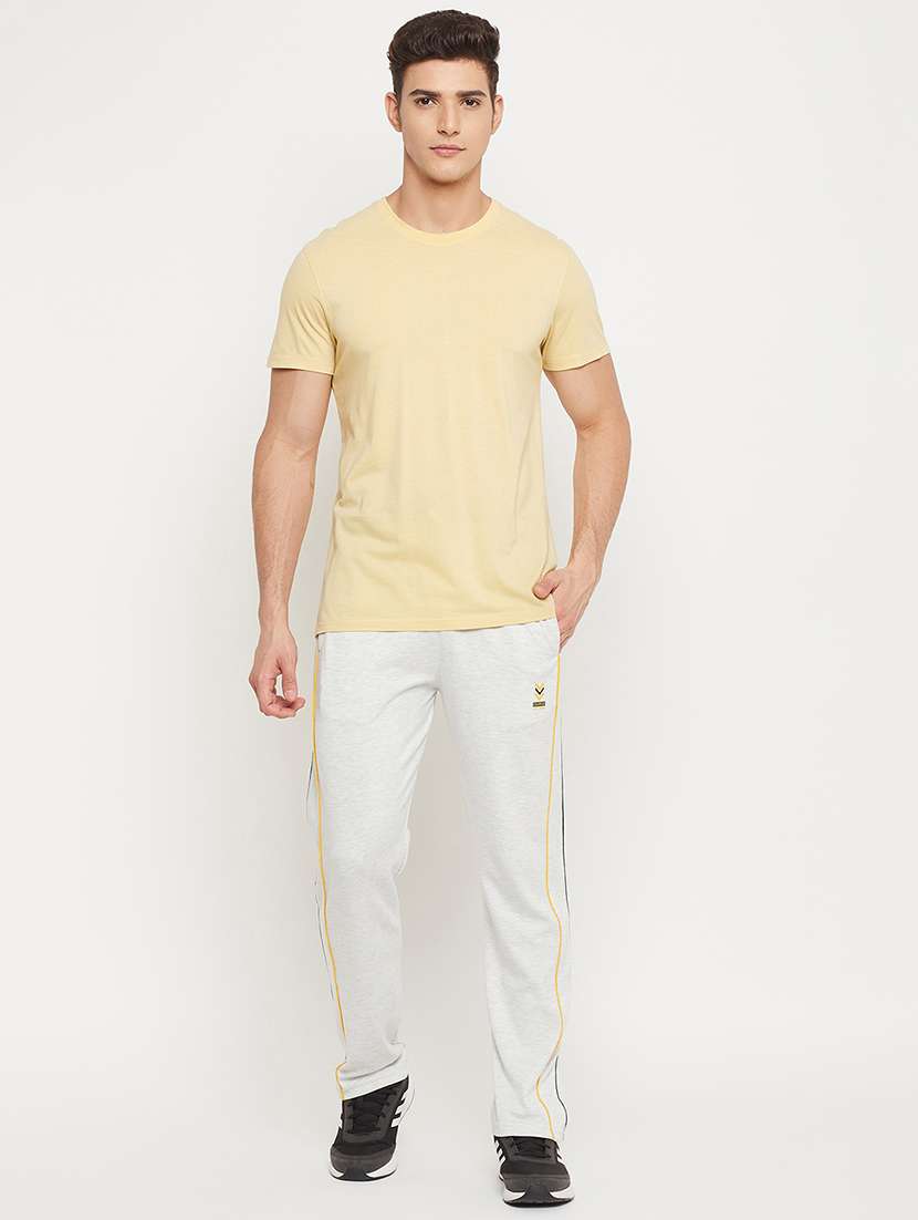 white solid full length track pant - 18404446 -  Standard Image - 3
