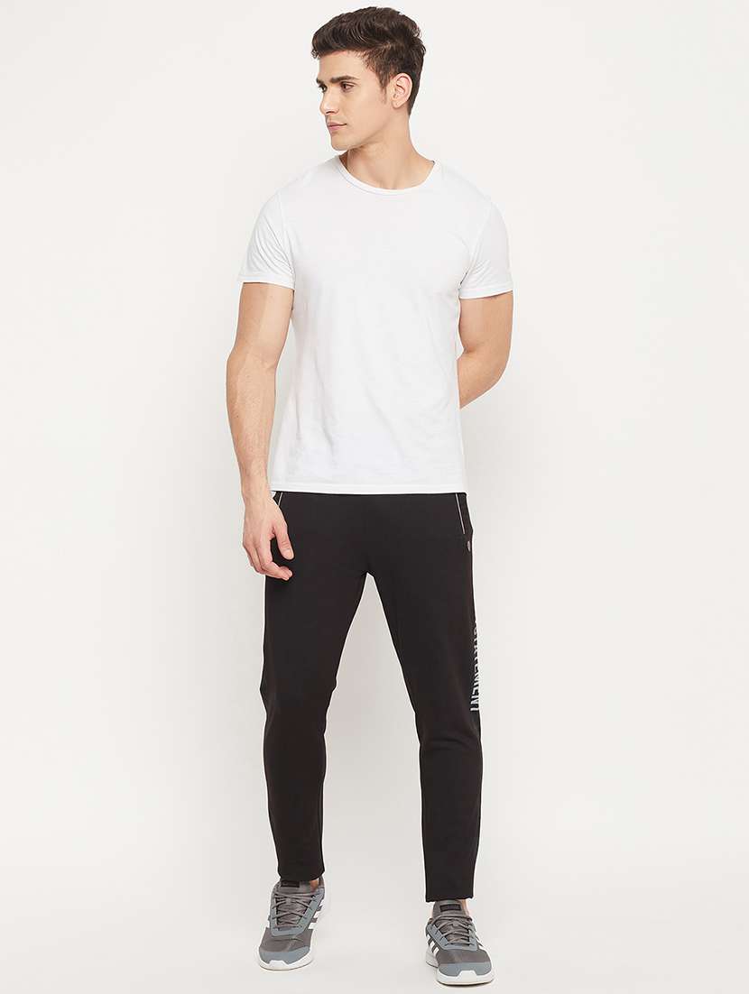 black solid full length track pant - 18404447 -  Standard Image - 3