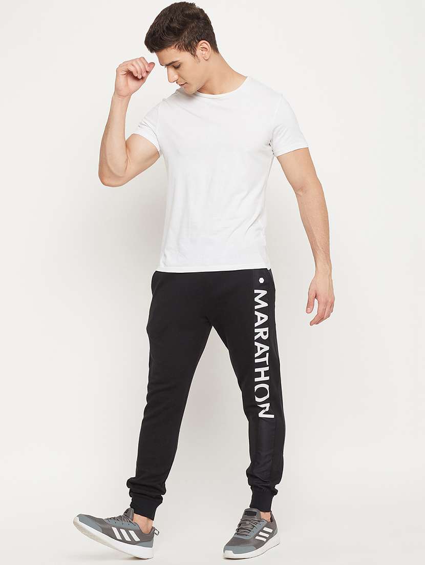 black printed joggers track pant - 18404451 -  Standard Image - 3