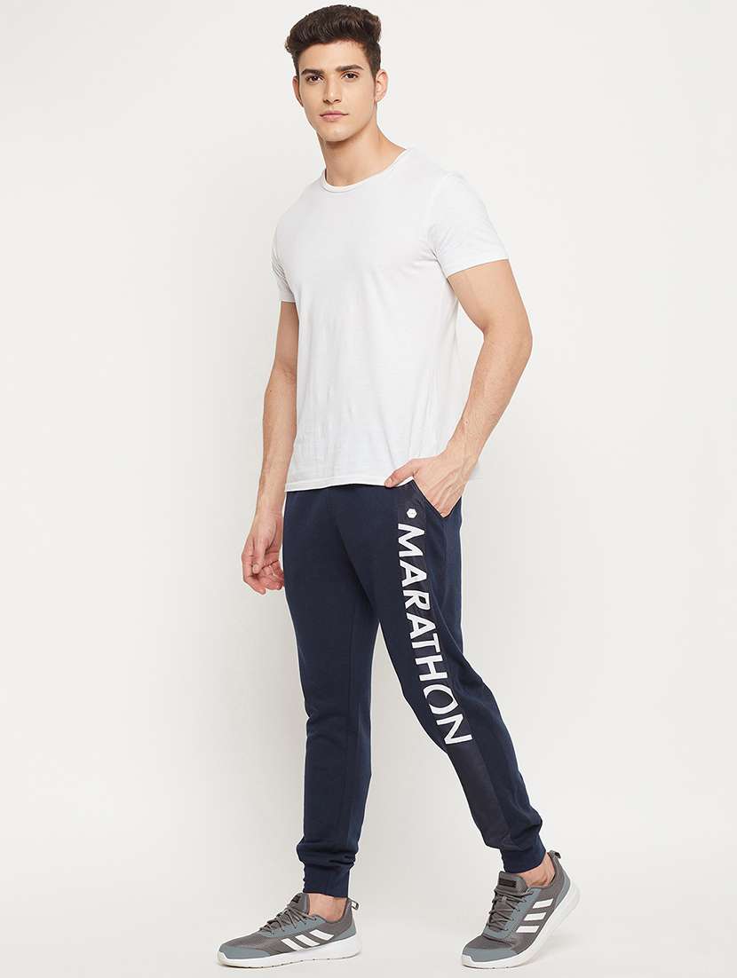 blue printed joggers track pant - 18404452 -  Standard Image - 3