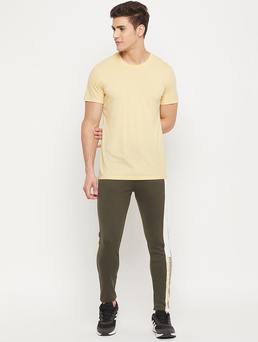 olive-green printed full length track pant - 18404455 - Standard Image - 3