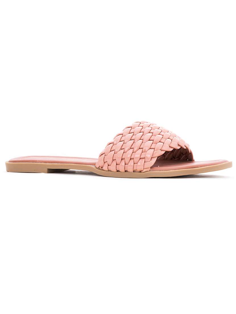 pink slip on  sandal
