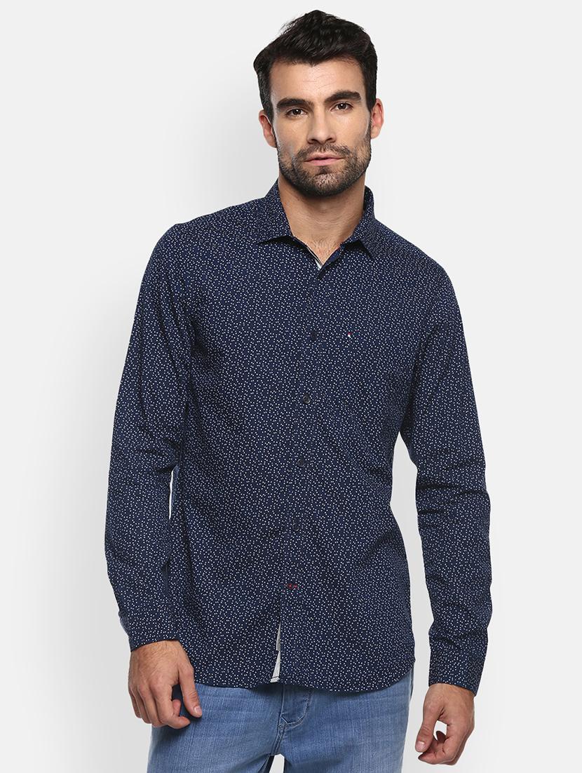 mens micro print casual shirt - 18405072 - Zoom Image - 0