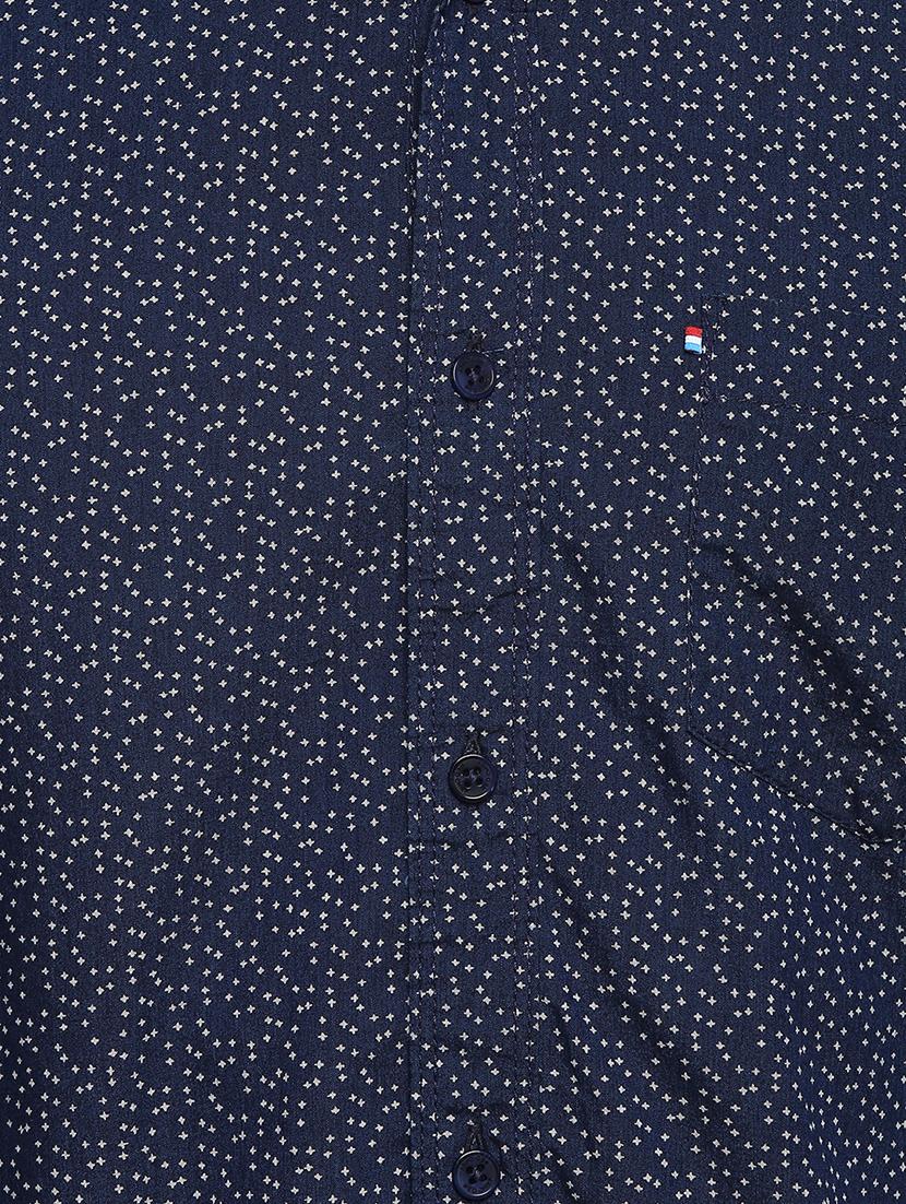 mens micro print casual shirt - 18405072 - Standard Image - 5