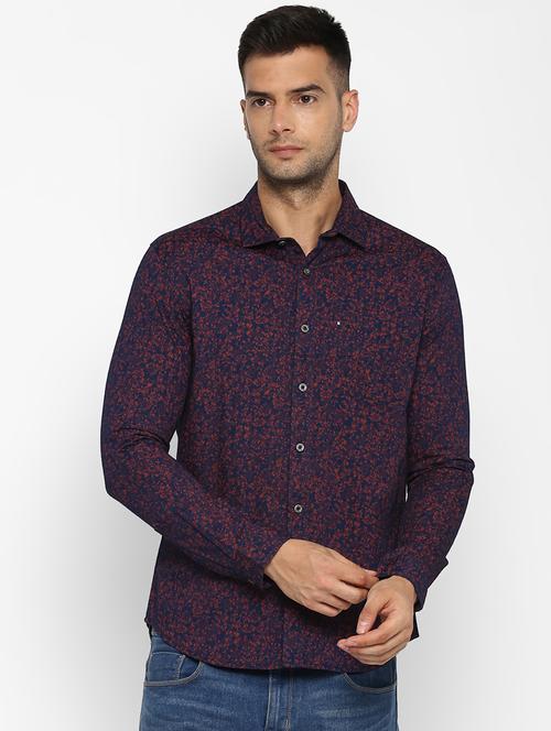 mens leaf print casual shirt - 18405075 - Standard Image - 0