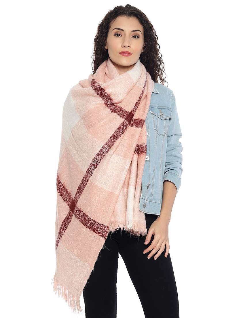 pink checkered shawl