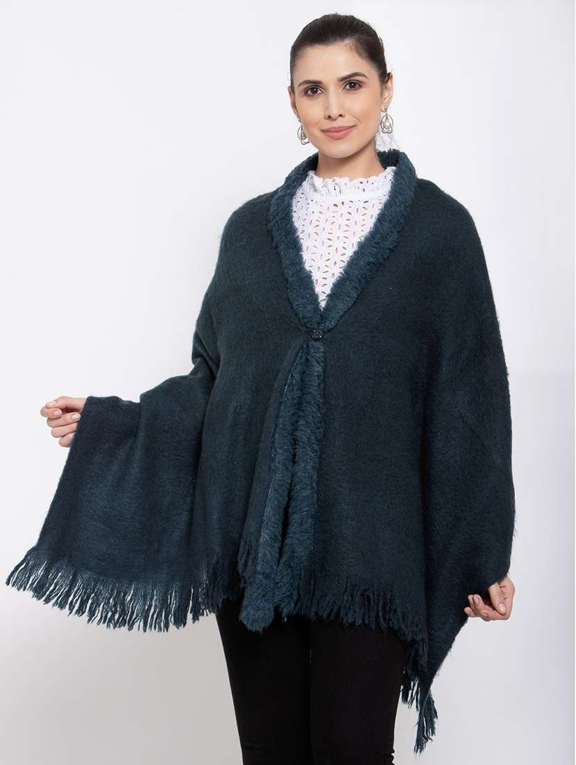 long sleeved woolen poncho - 18405110 -  Zoom Image - 0