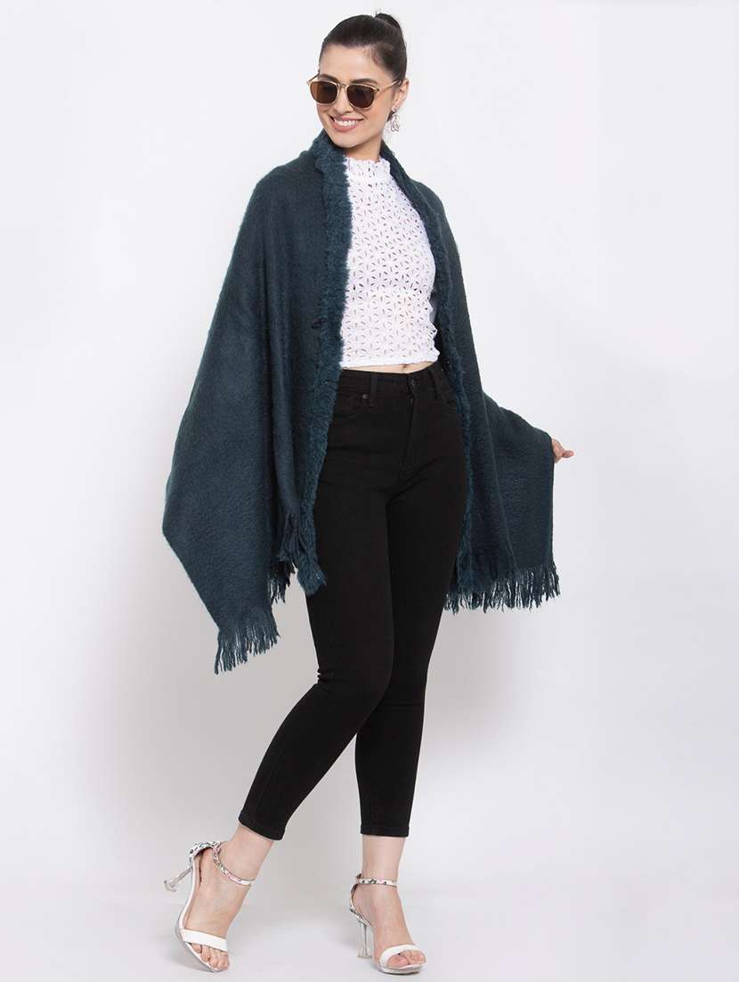 long sleeved woolen poncho - 18405110 - Standard Image - 3