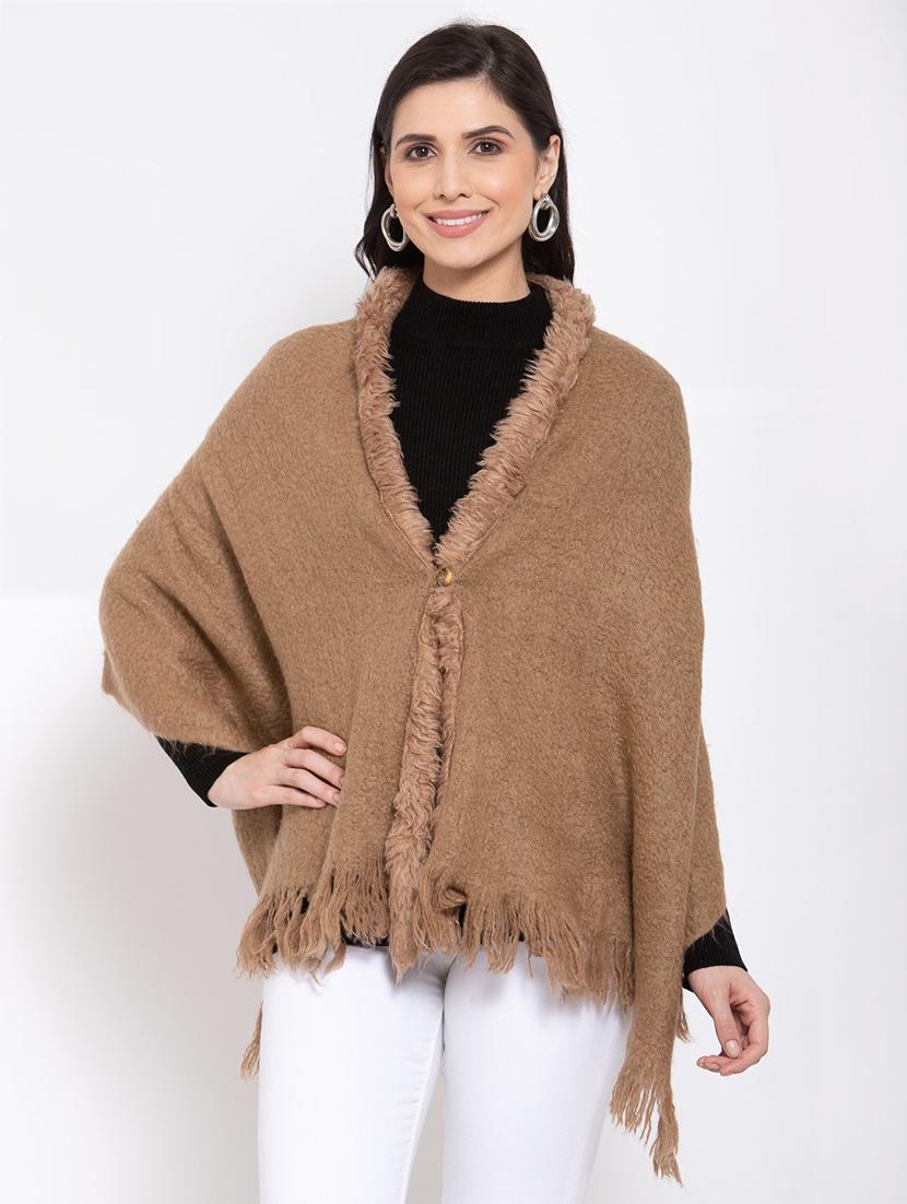 long sleeved woolen poncho - 18405112 - Zoom Image - 0