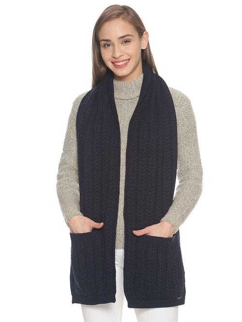 dark blue solid muffler - 18405215 - Standard Image - 0