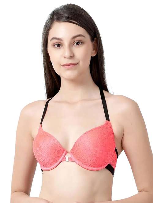 orange styled back front open bra - 18405433 -  Standard Image - 0