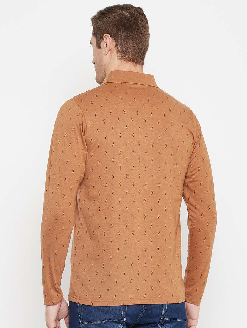 men bronze regular fit printed polo t-shirt - 18405734 -  Standard Image - 3