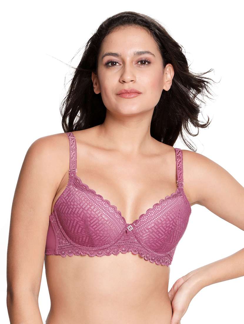 pink printed t-shirt bra