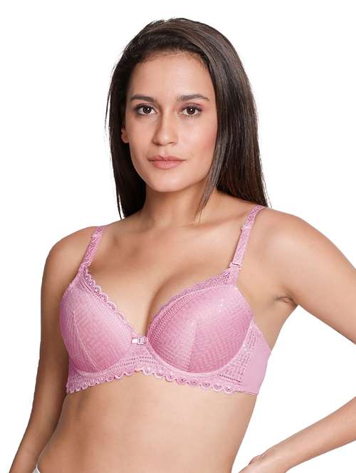 pink lace detail t-shirt bra - 18406428 -  Standard Image - 0