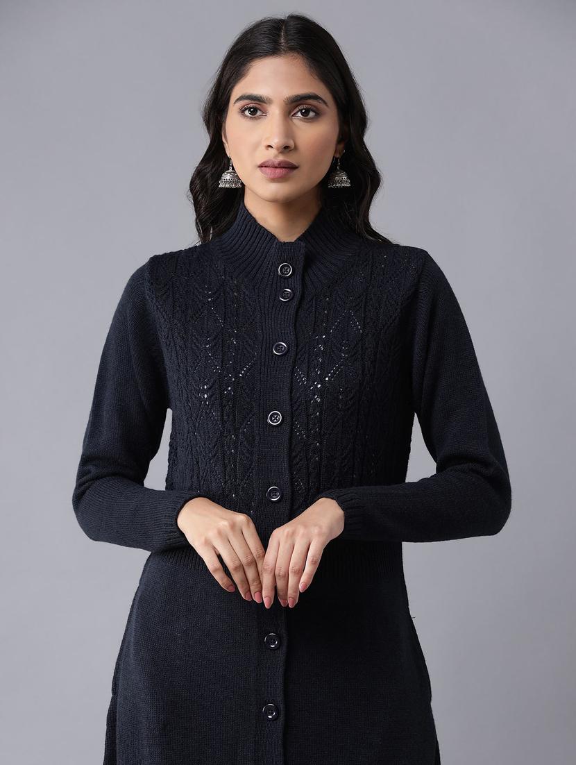 dark blue acrylic jacket - 18406644 - Standard Image - 3