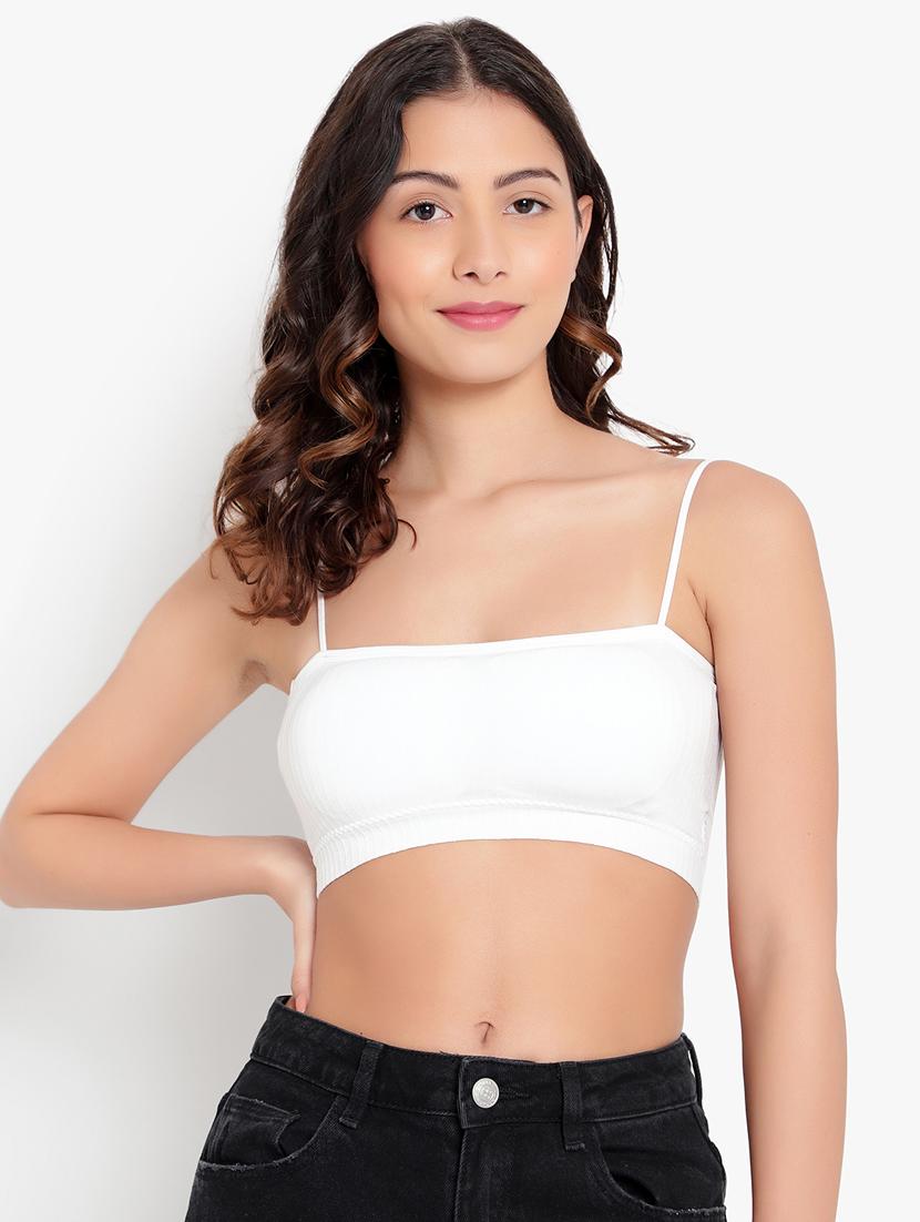 white solid bralette bra - 18406655 - Zoom Image - 0
