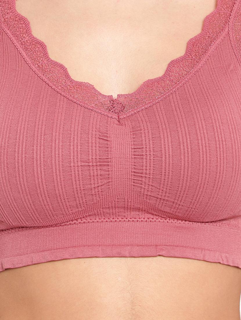 pink solid bralette bra - 18406662 - Standard Image - 5