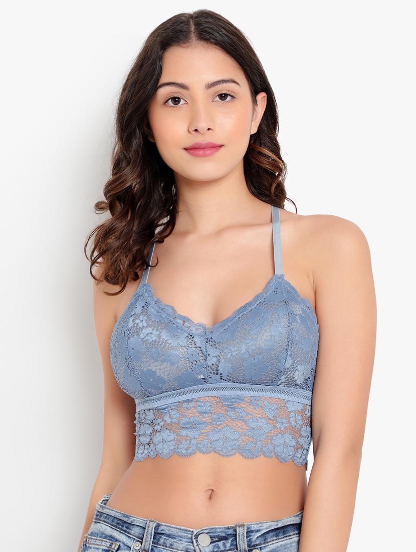 blue solid bralette bra - 18406752 - Zoom Image - 0