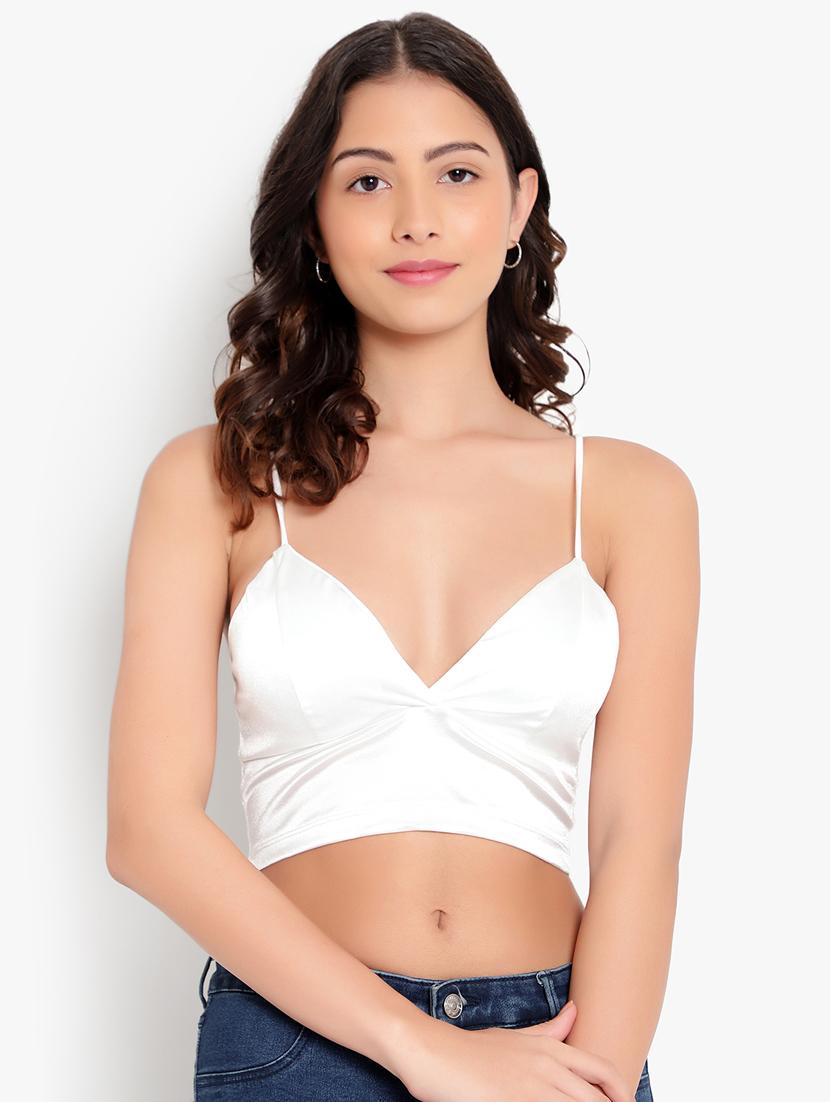 white solid bralette bra - 18406753 - Zoom Image - 0