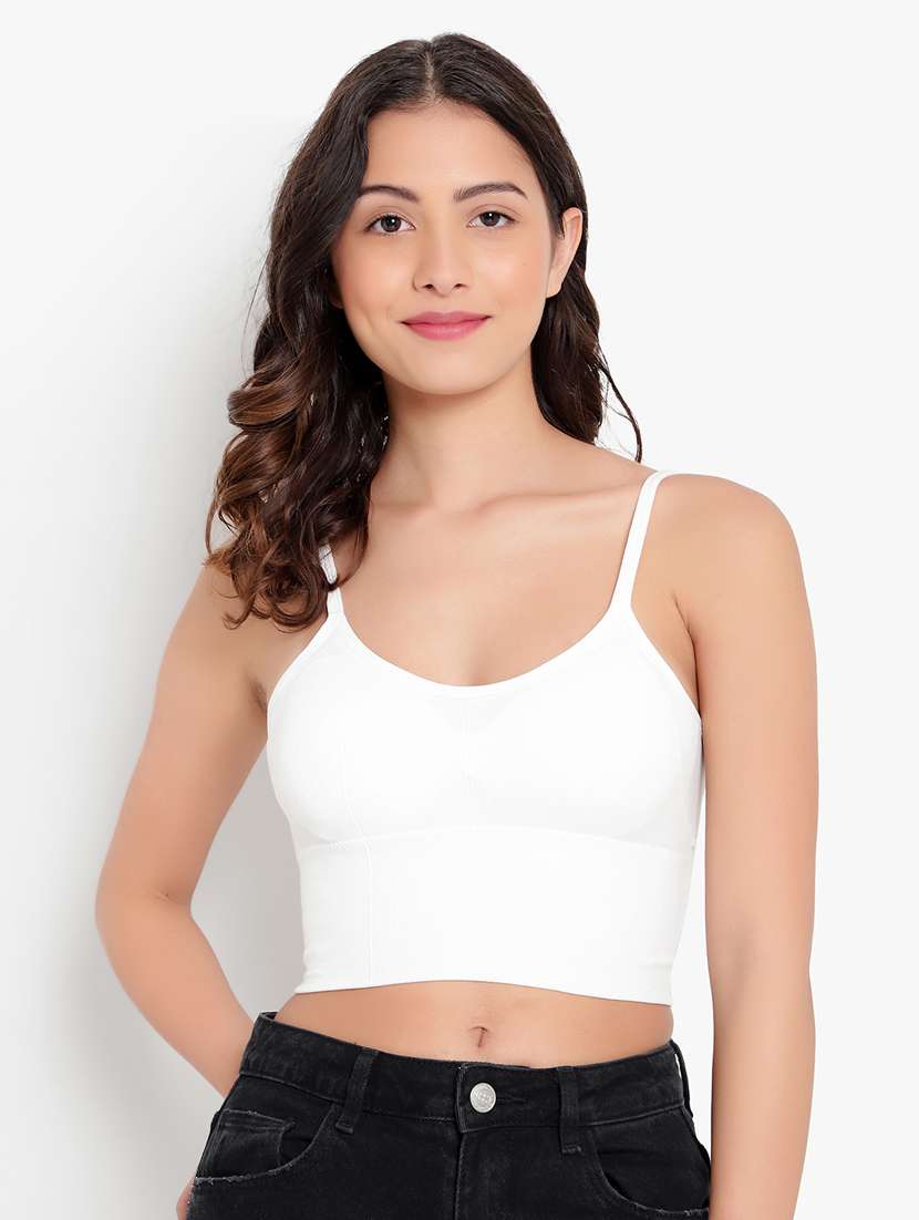 white solid bralette bra - 18406757 - Zoom Image - 0