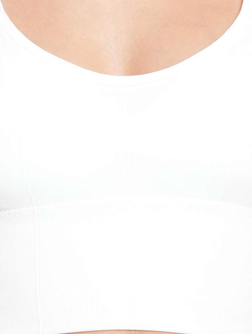 white solid bralette bra - 18406757 - Standard Image - 5