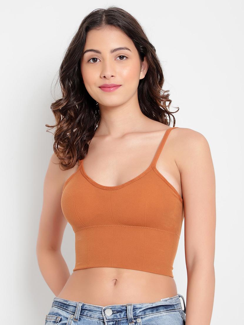 orange solid bralette bra  - 18407003 -  Zoom Image - 0