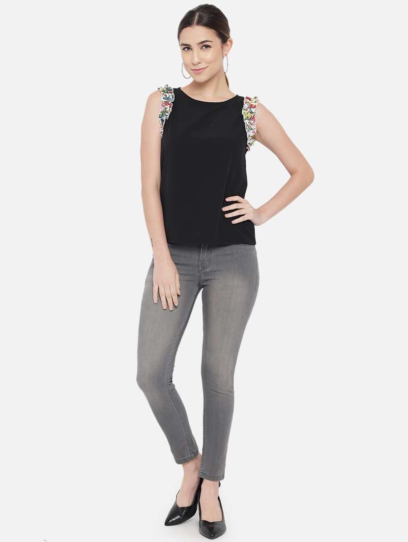 women's straight boat neck top - 18407283 - Standard Image - 5