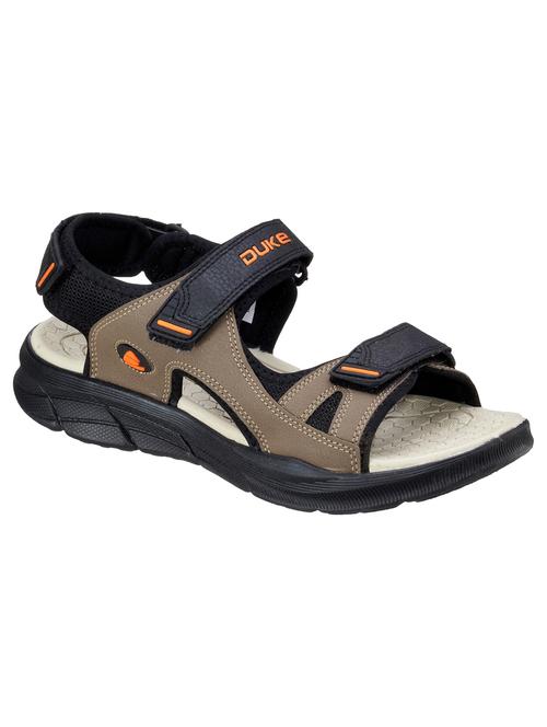 brown synthetic & mesh back strap floaters - 18407563 -  Standard Image - 0