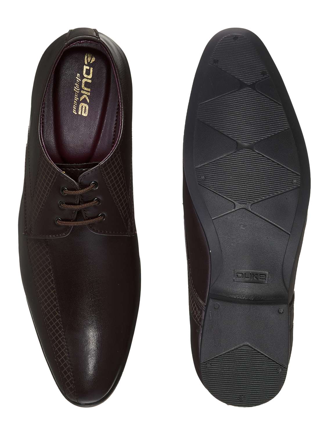 brown synthetic & mesh laceup derbies - 18407576 -  Standard Image - 3